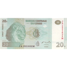 P 94A Congo (Democratic Republic) - 20 Franc Year 2003 (GD Printer)